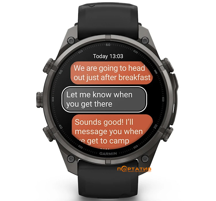 Смарт-годинник Garmin Fenix 9 Pro – inReach, 47mm, Carbon Gray DLC Titanium with Black/Pebble Grey Silicone Band (010-04336-11)