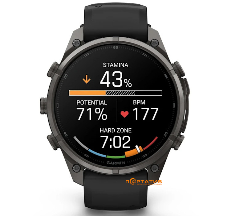 Смарт-годинник Garmin Fenix 9 Pro – inReach, 47mm, Carbon Gray DLC Titanium with Black/Pebble Grey Silicone Band (010-04336-11)