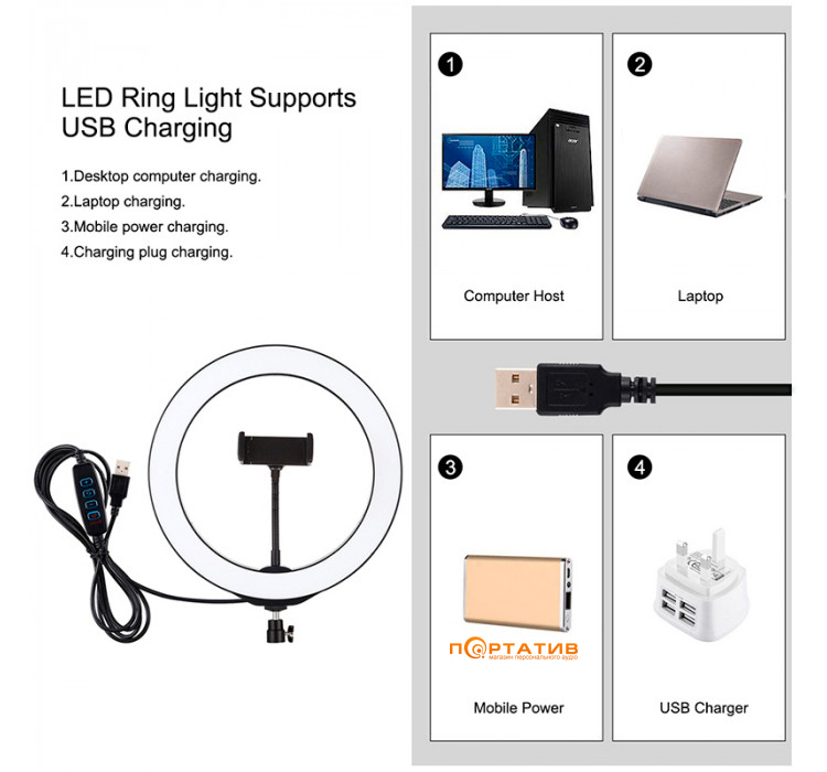 Puluz Ring USB LED Lamp 10