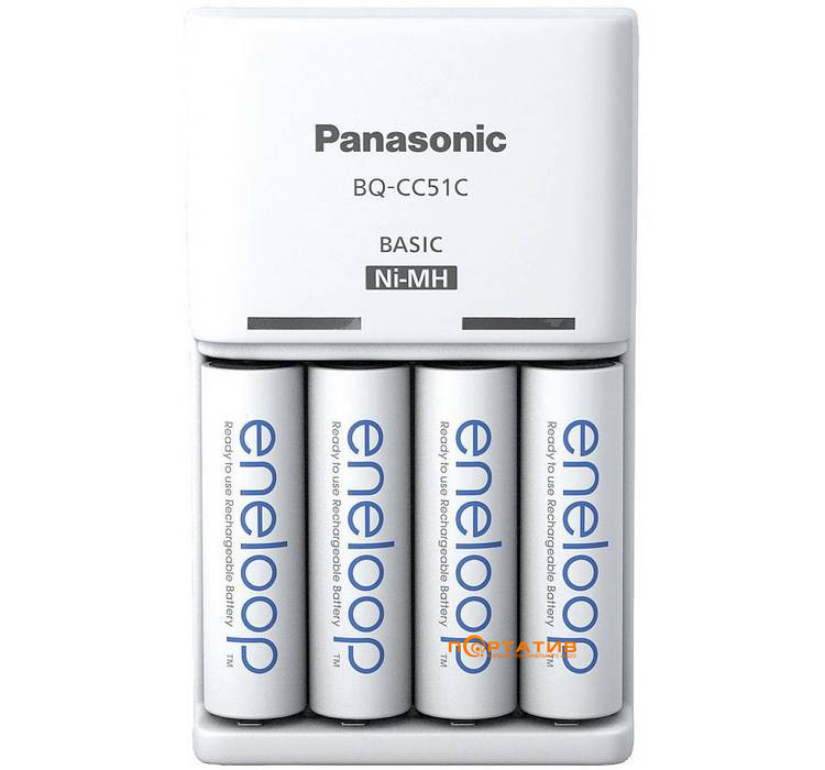 Зарядное устройство Panasonic Basic Charger + Eneloop 4AA 2500 mAh NI-MH (K-KJ51MCD40E)