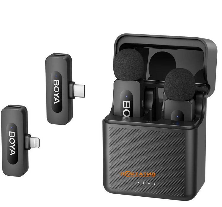 Мікрофон BOYA BY-V3 combo Type-C/Lightning Black