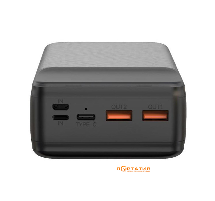 Зовнішній акумулятор XO Power Bank PR201 30000 mAh PD65W for Laptop Black