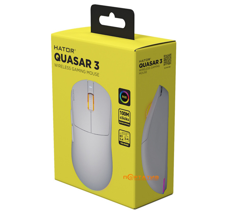 Ігрова миша HATOR Quasar 3 Wireless White (HTM731)