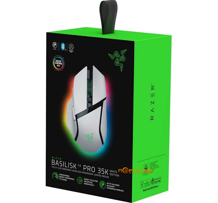 Мышка Razer Basilisk V3 Pro Wireless 35K White (RZ01-05240200-R3G1)