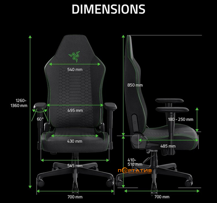 Кресло для геймеров Razer Iskur V2 X Black Fabric (RZ38-05310100-R3G1)