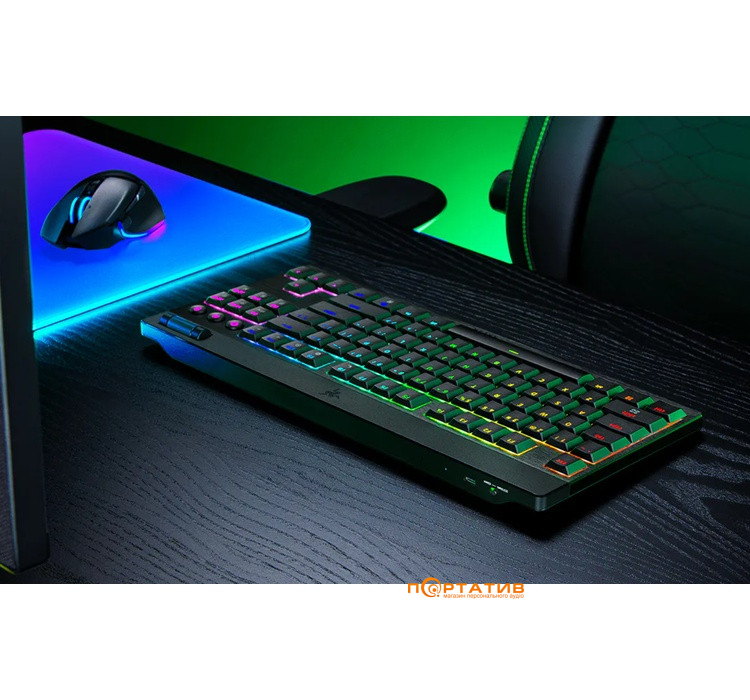 Игровая клавиатура Razer BlackWidow V4 Low-Profile, TKL, Green Switch (RZ03-05450500-R3M1)