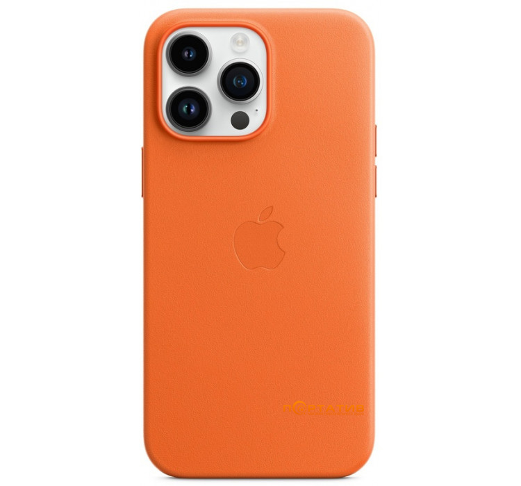 SoftCase iPhone 14 Pro Max Leather Case with MagSafe Orange