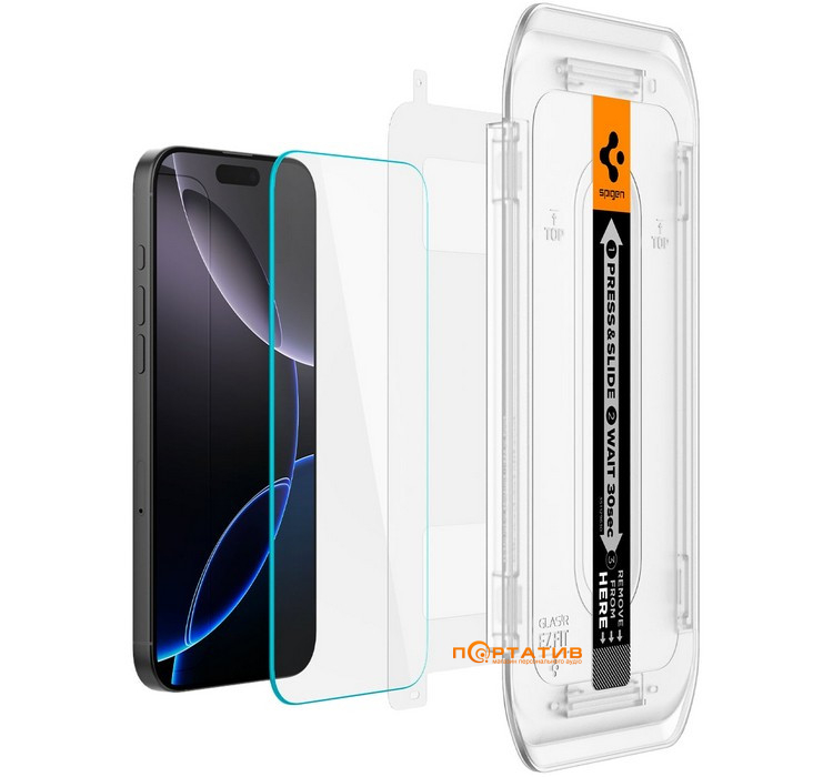 Защитное стекло Spigen для Apple iPhone 16 Pro Max Glas.tR EZ Fit 2-Pack (AGL07907)