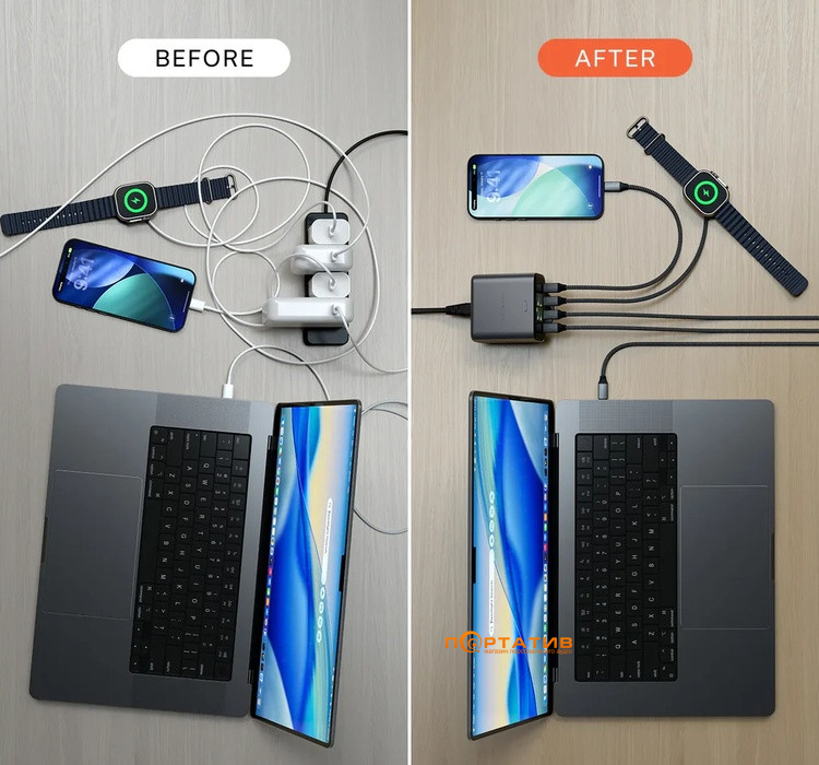 Зарядное устройство Satechi ChargeView 140W Desktop Black (ST-C4CV140C-EU)