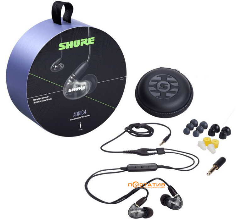 Наушники Shure AONIC 4 Black (SE42HYBK+UNI-EFS)