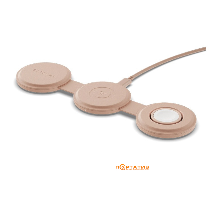 Беспроводное ЗУ Satechi OntheGo 3-in-1 Wireless Charger Desert Rose (ST-QTG31R)