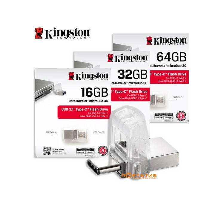 Kingston DataTraveler microDuo 64GB USB 3.1 + Type-C (DTDUO3C/64Gb)