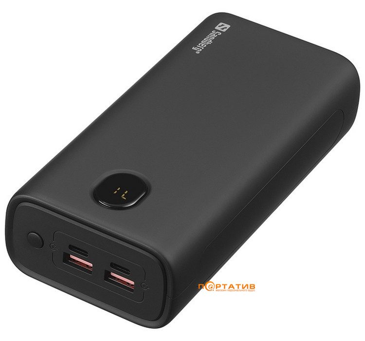 Зовнішній акумулятор Sandberg 30000mAh Type-C PD 20W, UPS mode, 2хUSB, ліхтарик (420-68)