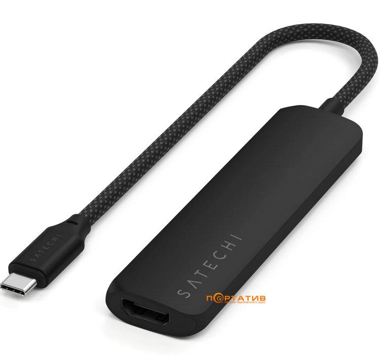 Хаб Satechi 4-in-1 USB-C Slim Multiport 4K Black (ST-P4SK)