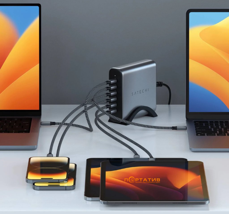 Зарядний пристрій Satechi 200W USB-C 6-Port PD GaN Space Gray (ST-C200GM-EU)
