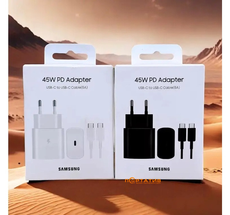Мережевий зарядний пристрій Samsung 45W Compact Power Adapter with Type-C Cable White (EP-T4511XWEGEU)
