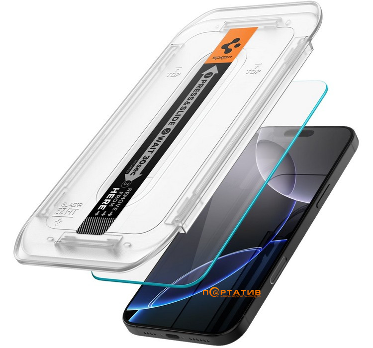 Защитное стекло Spigen для Apple iPhone 16 Pro Max Glas.tR EZ Fit 2-Pack (AGL07907)