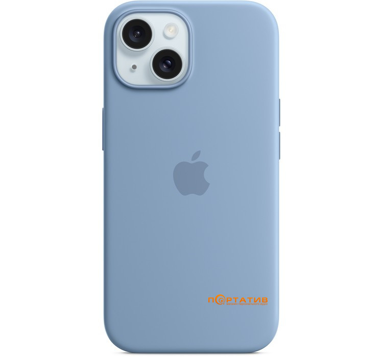 Чохол SoftCase iPhone 15 Silicone Case with MagSafe and Animation Winter Blue