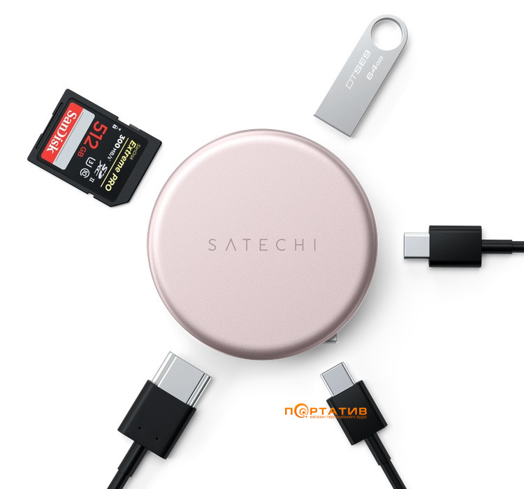 Хаб Satechi OntheGo 5-in-1 USB-C Multiport Blush (ST-POTG5P)
