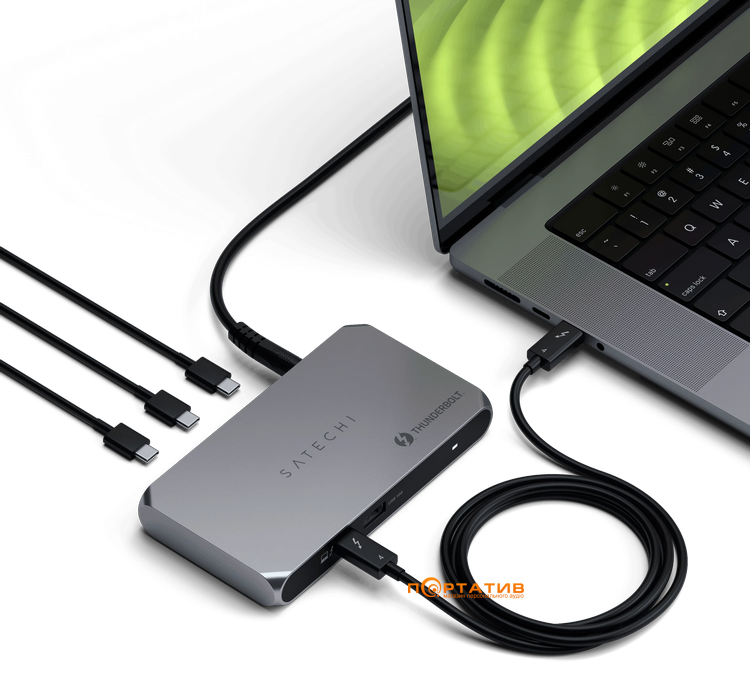 Хаб Satechi Thunderbolt 4 Slim Hub Pro Space Gray (ST-HT4SHM-EU)