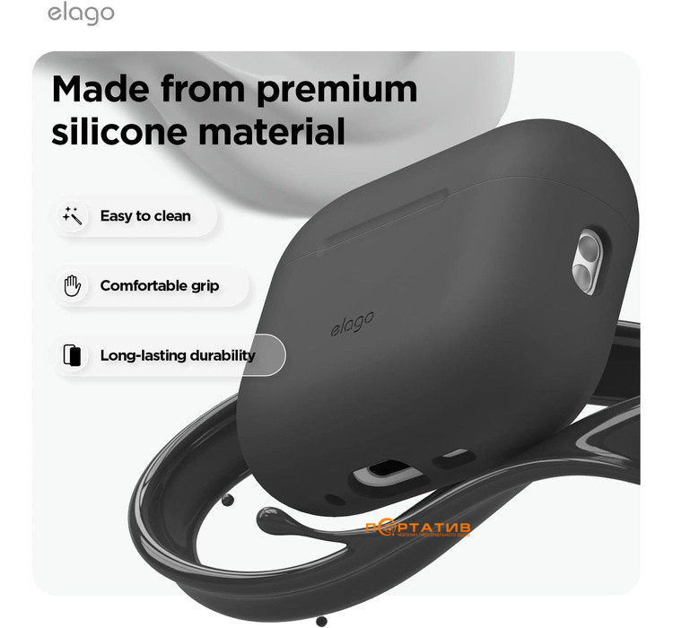 Elago Silicone Hang Black for Airpods Pro 3rd Gen (EAPP3SC-HANG-BK)