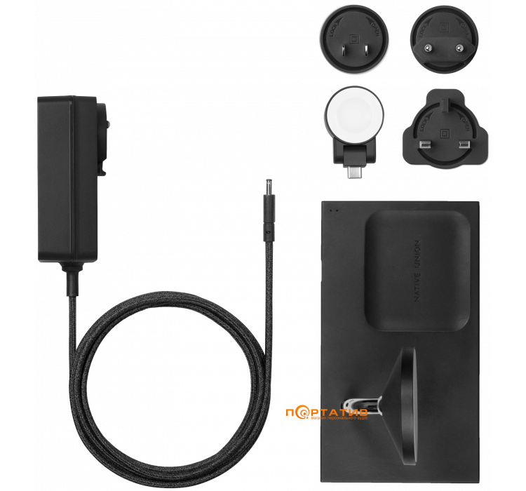 Беспроводное зарядное устройство Native Union Snap 3-in-1 Magnetic Wireless Charger Black (SNAP-3IN1-BLK-EU)