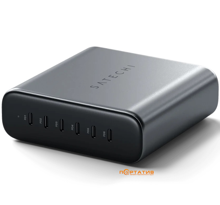 Зарядний пристрій Satechi 200W USB-C 6-Port PD GaN Space Gray (ST-C200GM-EU)