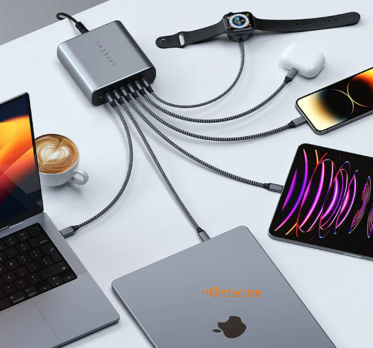 Зарядний пристрій Satechi 200W USB-C 6-Port PD GaN Space Gray (ST-C200GM-EU)