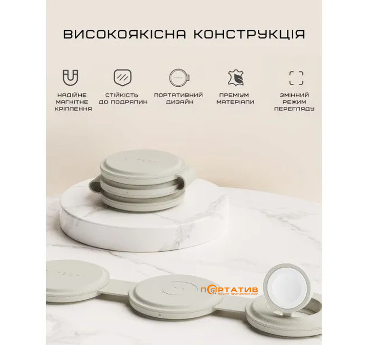 Беспроводное ЗУ Satechi OntheGo 3-in-1 Wireless Charger Sand (ST-QTG31W)