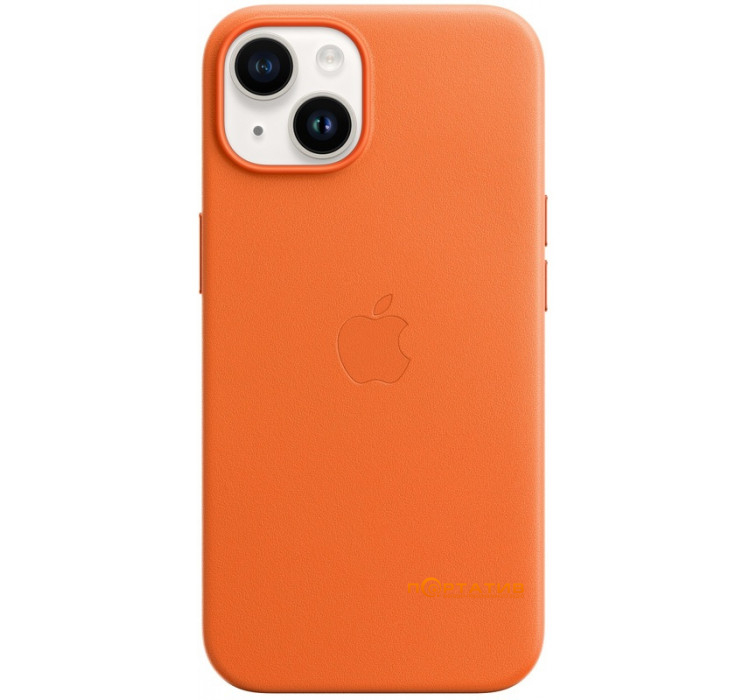 SoftCase iPhone 14 Leather Case with MagSafe Orange