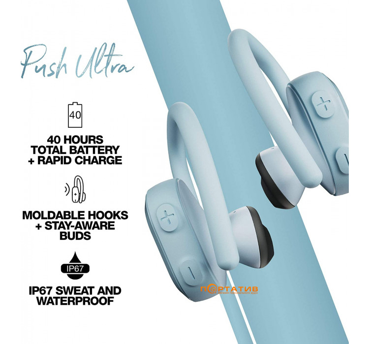 Навушники Skullcandy Push Ultra True Wireless In-Ear Ultra Bleached Blue (S2BDW-N743)