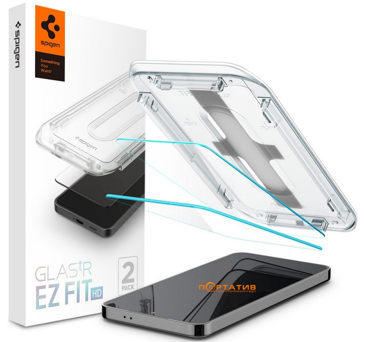 Защитное стекло Spigen для Samsung Galaxy S24 tR EZ Fit HD 2-Pack (AGL07440)