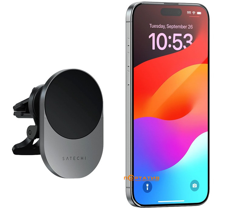 Зарядний пристрій Satechi Qi2 Wireless Car Charger Space Gray (ST-Q2CCM)