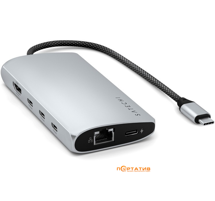 Satechi USB-C Multiport Adapter 8K with Ethernet V3 Silver (ST-P8KES)