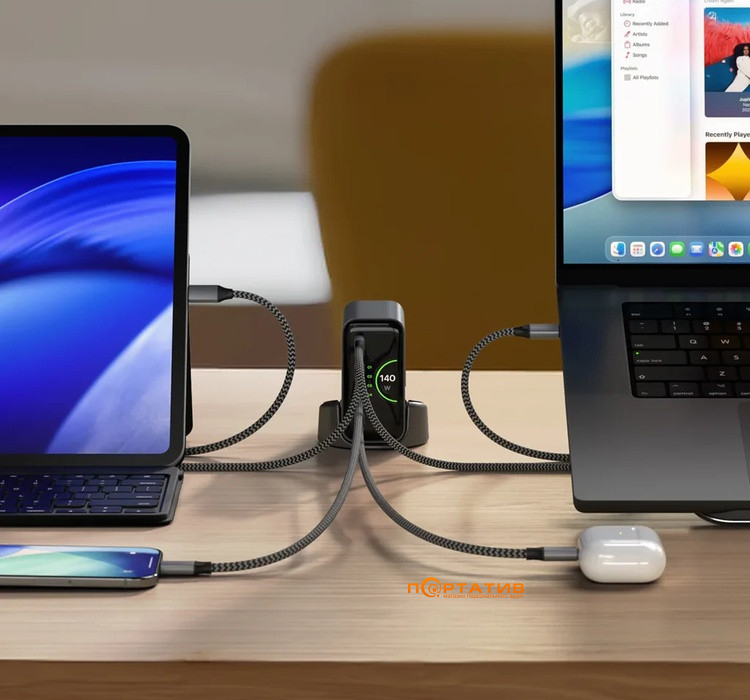 Зарядное устройство Satechi ChargeView 140W Desktop Black (ST-C4CV140C-EU)