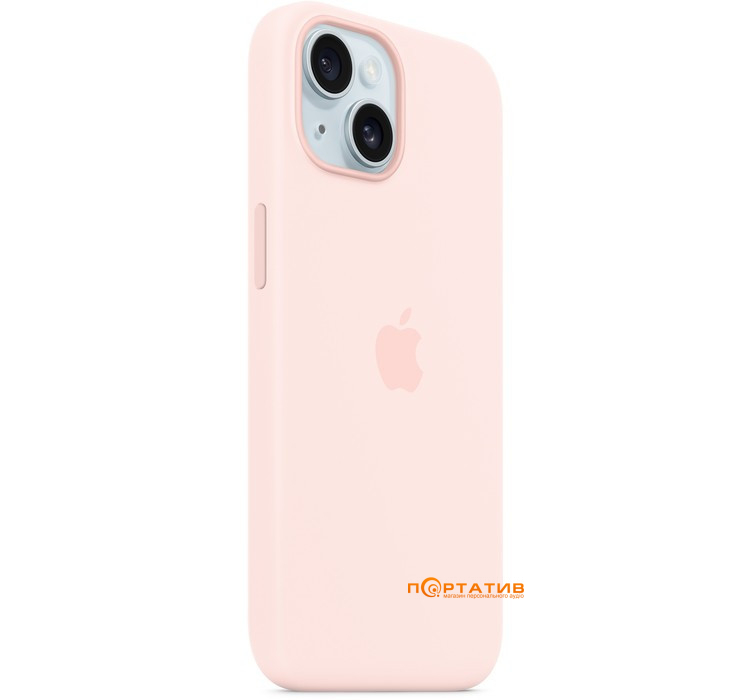 SoftCase iPhone 15 Silicone Case with MagSafe and Animation Light Pink