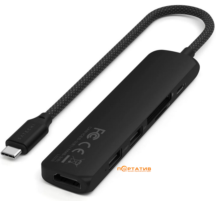 Хаб Satechi 6-in-1 USB-C Slim Multiport 4K Black (ST-P6SK)