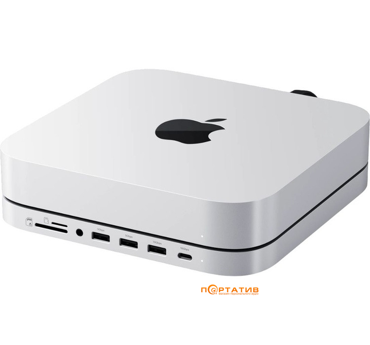 Док-станция Satechi Mac Mini M4 Stand & Hub with SSD Enclosure Silver (ST-GNMMES)