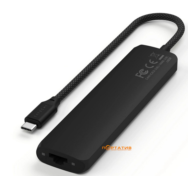 Хаб Satechi 7-in-1 USB-C Slim Multiport 4K with Ethernet Black (ST-P7SK)