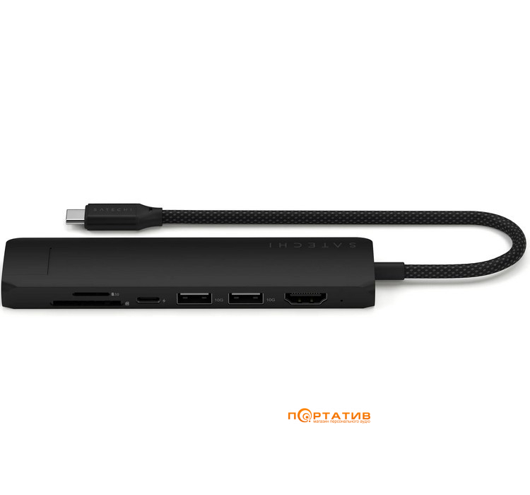 Хаб Satechi 7-in-1 USB-C Slim Multiport 4K with Ethernet Black (ST-P7SK)