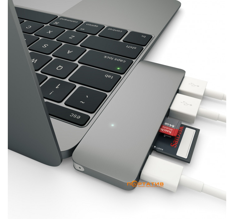 Satechi Type-C USB 3.0 Passthrough Hub Space Gray (ST-TCUPM)