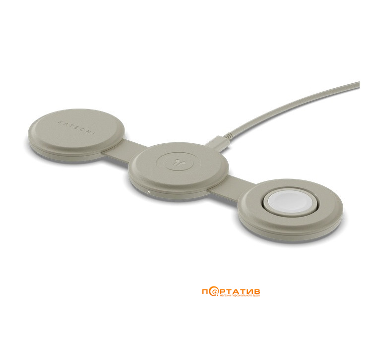 Беспроводное ЗУ Satechi OntheGo 3-in-1 Wireless Charger Sand (ST-QTG31W)