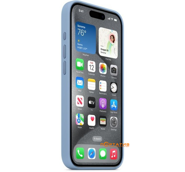 Чохол SoftCase iPhone 15 Pro Silicone Case with MagSafe and Animation Winter Blue
