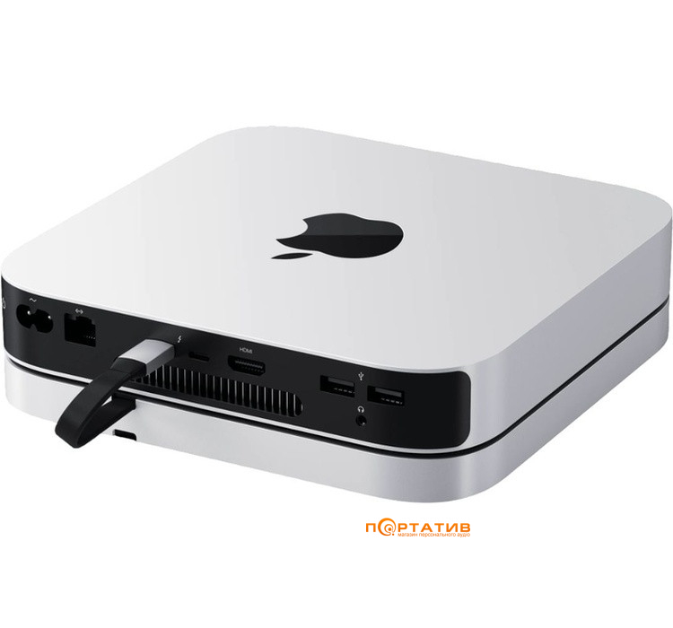 Док-станция Satechi Mac Mini M4 Stand & Hub with SSD Enclosure Silver (ST-GNMMES)