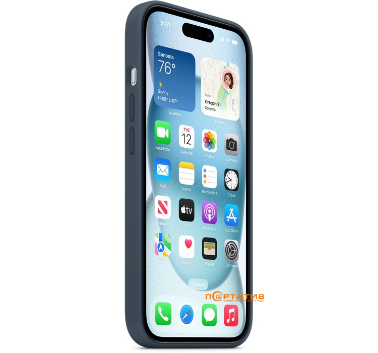 Чохол SoftCase iPhone 15 Silicone Case with MagSafe and Animation Storm Blue