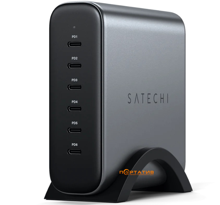 Зарядний пристрій Satechi 200W USB-C 6-Port PD GaN Space Gray (ST-C200GM-EU)