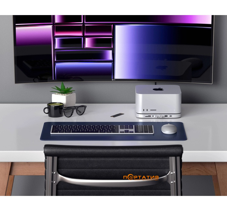 Док-станция Satechi Mac Mini M4 Stand & Hub with SSD Enclosure Silver (ST-GNMMES)