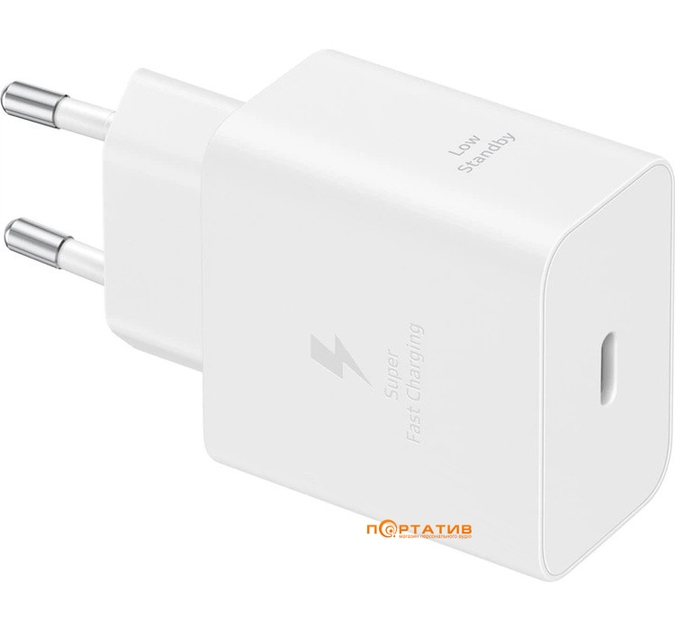 Мережевий зарядний пристрій Samsung 45W Compact Power Adapter with Type-C Cable White (EP-T4511XWEGEU)