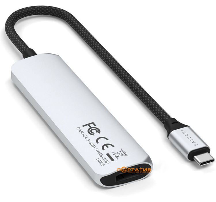Хаб Satechi 4-in-1 USB-C Slim Multiport 4K Silver (ST-P4SS)