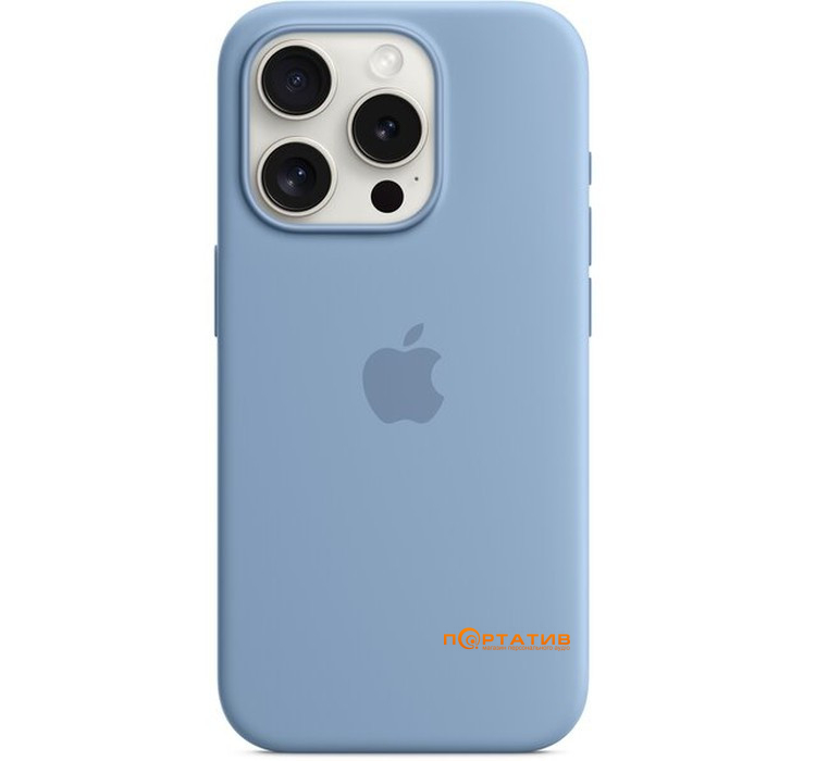 Чохол SoftCase iPhone 15 Pro Silicone Case with MagSafe and Animation Winter Blue